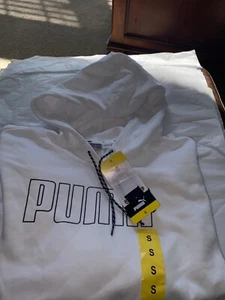 WOMENS PUMA NWT WHITE HOODED PULLOVER SWEATSHIRT SIZE SMALL - Picture 1 of 10