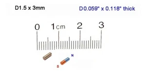 D1.5 x 3 mm thick, Sm2Co17 Cylinder Magnet - Pack of 20 - Picture 1 of 1