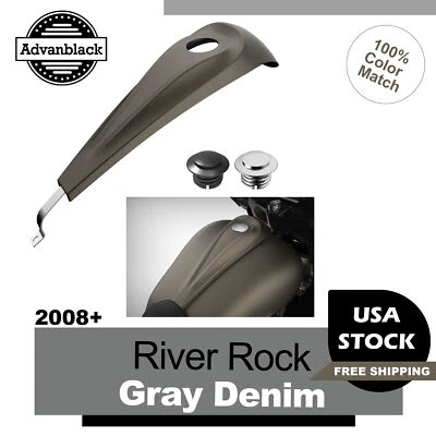 River Rock Gray Denim Tank Dash Console Fits for 2008+ Harley Street Road Glide - Изображение 1 из 4