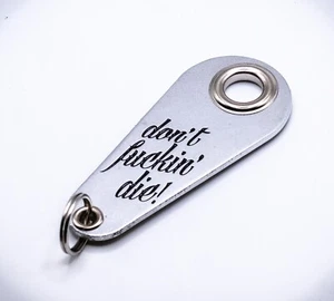 Motorcycle Gremlin Bell Hanger Retro Don't F&cking Die! Engraved Harley Chopper - Picture 1 of 6