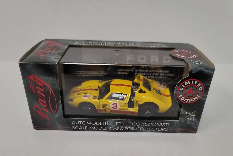 Ford GT 40 Bang escala 1:43 amarillo con rojo NUEVO EN PAQUETE HECHO EN ITALIA  Foto 1 de 4