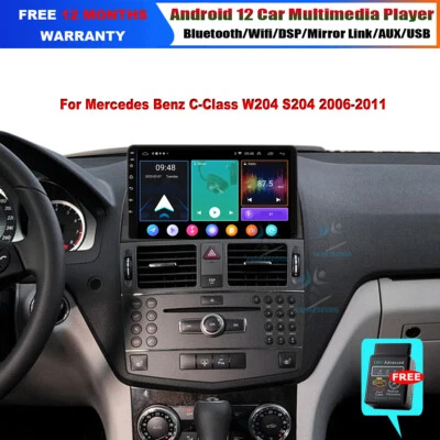 9" Android GPS Sat Nav DAB+ Radio Head Unit For Mercedes-Benz C-Class W204 S204 - Image 1 of 4