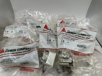 Siemon CT-U3-02 1-PORT MOD JACK 110 6W6P UTP USOC FLAT COUPLER WHITE LOT OF 10 - Image 1 of 3