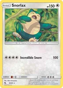Tarjeta de Pokémon Snorlax 50/68 Hidden Fates casi nueva - Imagen 1 de 1