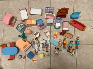 Vintage Large Little Tikes dollhouse furniture Figurines lot + Playskool - Picture 1 of 19