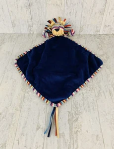 Jellycat Stripe Lion Security Blanket Lovey Navy Blue Ribbons Maypole First Step - Picture 1 of 5