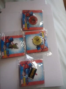 6er Set. 2004 Marvel Spider-Man Logo Tac Pins 6 NEU Spiderman Emaille - Bild 1 von 9