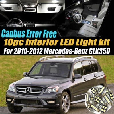 Kit de luces LED interiores blancas sin errores de 10 piezas para Mercedes-Benz GLK350 2010-2012 Foto 1 de 4