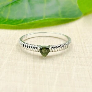 Moldavit Billion Sterlingsilber Ring Größe 8 - Bild 1 von 3
