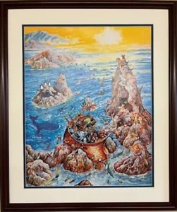 Bill Bell "The Beginning of Noah's Day'" FRAMED Art Religious Animals Ark NEW - Picture 1 of 4