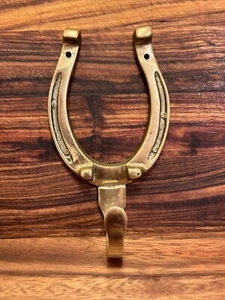 Vintage Brass Horseshoe Hook Key Holder Coat Hook Wall Mountable - Picture 1 of 10