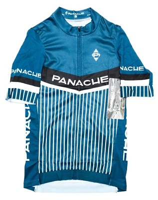 Camiseta deportiva de velocidad Panache manga corta para hombre MEDIANA azul a rayas bicicleta de carretera grava MTB Foto 1 de 2