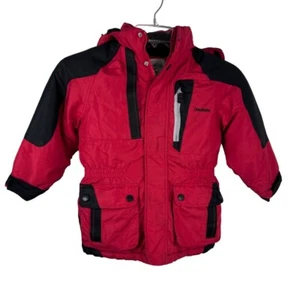 Osh Kosh B'Gosh Fleece Lined Parka Winter Ski Snow Warm Red Black Kid Size 6 GUC - Picture 1 of 12