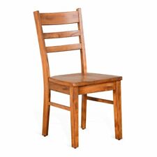 Sunny Designs Sedona 37" Ladderback Chair with Wood Seat in Rustic Oak