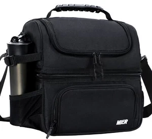 Dual Compartment Lunch Bag Tote With Shoulder Strap For Men And Women Insulated - Picture 1 of 6