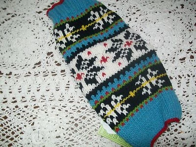 Suéter Azul LANA Flurries Perro Frío 100% Orgánico XS M L Nuevo Hecho a Mano Foto 1 de 2