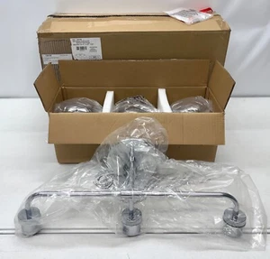 NEW IN BOX Pottery Barn Reagan Triple Globe Bathroom Sconce~22"~Chrome Finish - Picture 1 of 5