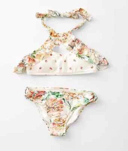 O'Neill L95356 Girls Arden Floral Ruffle High Neck Swim Set Size 8 - Picture 1 of 4