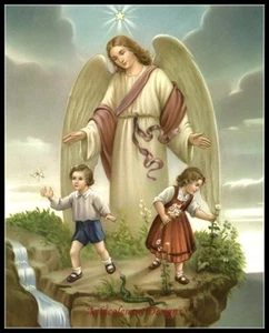 Chart Needlework Crafts DIY - Counted Cross Stitch Patterns - Guardian Angel - Picture 1 of 1
