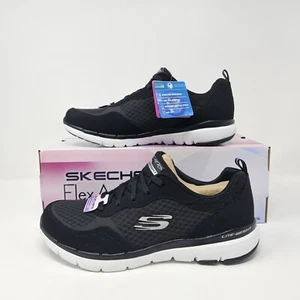 Women's Skechers Flex Appeal 3.0 'Black/White' Lite-Weight Shoe / 13069 / Size 8 - Picture 1 of 6