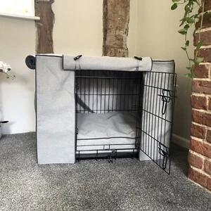 Deluxe handmade dog crate / cage cover with matching bed cushion cover size S - Picture 1 of 8