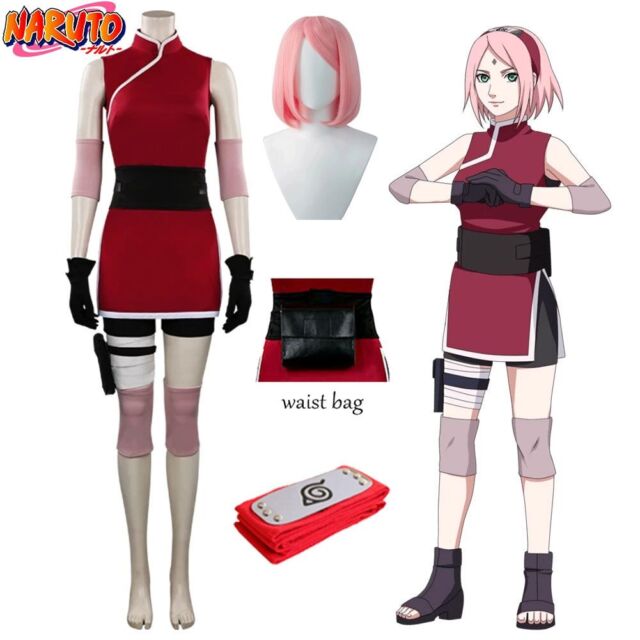 cosplay sakura haruno infantil anime naruto clássico fantasia original