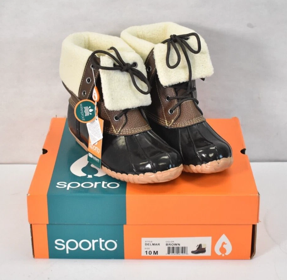 sporto Womens Duck Boots with Lace-Up Closure Delmar Waterproof Insulated Mid...