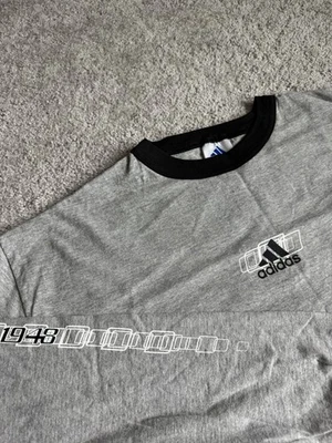 Camisa Adidas De Colección Gris Negra Timbre Manga Larga Y2K Hecha en EE. UU. Para Hombres 2XL Foto 1 de 4