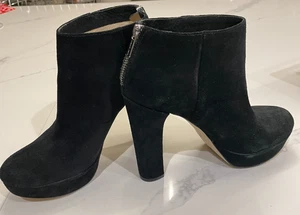 Michael Kors schwarze Wildleder Plateau Stiefeletten 5" klobiger Absatz Reißverschluss 8 1/2 - Bild 1 von 6
