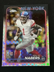 Malik Nabers 2024 Topps Chrome X-Fractor Rookie #205 New York Giants - Bild 1 von 2