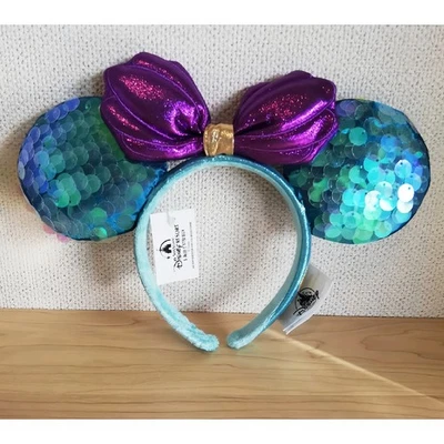 Disney-Parques Diadema La Sirenita Ariel Púrpura Iredescente Orejas de Minnie Foto 1 de 4