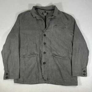 Carbon 2 Cobalt Blazer Mens XL Gray Linen Unstructured 4 Button Pockets Jacket - Picture 1 of 6
