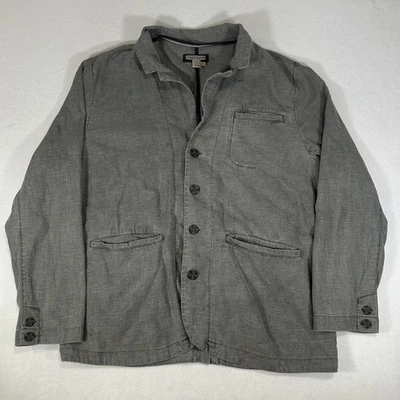 Carbon 2 Cobalt Blazer Mens XL Gray Linen Unstructured 4 Button Pockets Jacket - Image 1 of 4