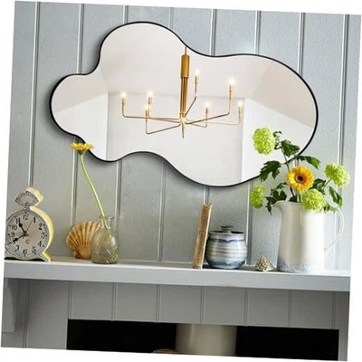 Espelho irregular, 30"x18" espelhos assimétricos, espelhos de parede 30"L x 18"W preto - Imagem 1 de 4