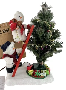 Avon Fibra Óptica Recortar un Árbol Navidad Muñeco de Nieve en una Escalera Mesa Decoración NUEVO - Imagen 1 de 3