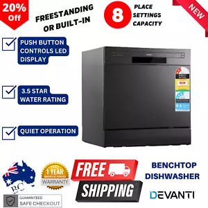 Devanti Benchtop Dishwasher 8 Place Freestanding Countertop Home Portable AU - Picture 1 of 13