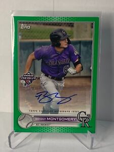 2022 Topps Pro Debut - Benny Montgomery Auto Green Parallel 9/99 -Rockies Top RC