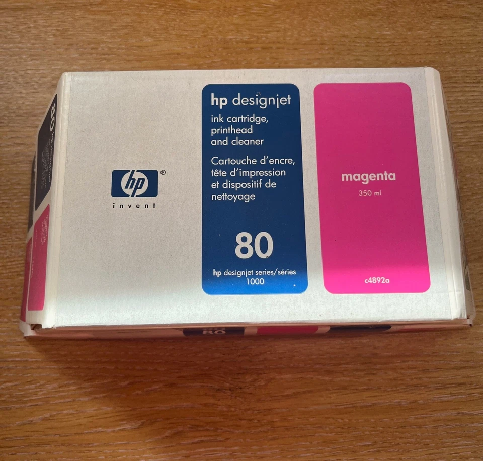 Genuine HP 80 Magenta Ink cartridge, Printhead and Cleaner C4892A - Image 1 of 4