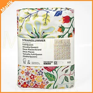 IKEA STRANDLUMMER Full/Queen Duvet cover + 2 pillowcases, White Floral, NEW - Picture 1 of 5