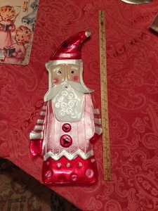 Modern Santa glass plate platter htf rare with sticker nos Silvestri Christmas - Picture 1 of 3
