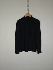 Allsaints Longsleeve Black Pullover Logo Brace Polo M - Picture 1 of 8
