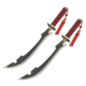 Japanese Scimitar Anime Kyouraku Shunsui Twin Sword Set for Cosplay Overall 26" - Picture 1 of 2
