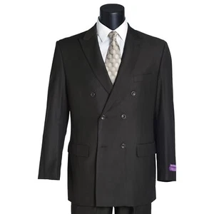 VINCI Men's Olive Green Double Breasted 6 Button Classic Fit Suit NEW - Picture 1 of 4