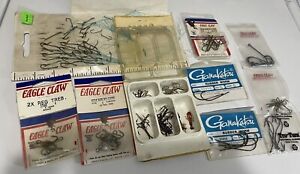 LOT of 50+ Vintage Fishing Tackle Hooks Eagle Claw Galnakatsu and others