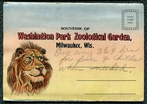 Milwaukee Wisconsin Washington Park Zoological Garden Zoo Postcard Folder - Picture 1 of 2