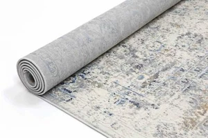 Drayton Chobi Distressed Grey Blue Transitional Rug Runner 80x300cm **NEW** - Picture 1 of 3