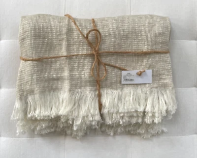 Restoration Hardware CRINKLE GAUZE Throw 52" x 70" Dune NWT - Image 1 of 4