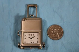 Lot 12 Fancy Mini Clock Quartz Analog Decorative Silver Luggage NOS MIB CA - Picture 1 of 3