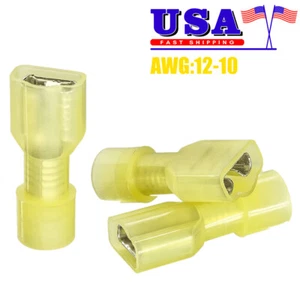 50/100pcs Female Insulated Wire Terminal Quick Disconnect Connectors 12-10 Gauge - Picture 1 of 8