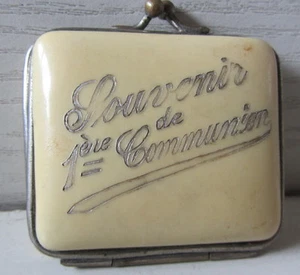 Antico borsellino  - oggetto da vetrina!Souvenir prima comunione! primi '900 - Picture 1 of 3